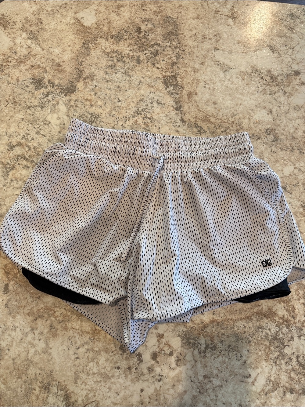 Albion White & Black Patterned Women's Athletic Shorts